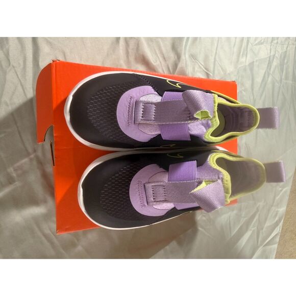 NIB! Nike Flex Plus (TD) Running Shoes - Purple/Black/Lime Size 10c - Picture 7 of 8